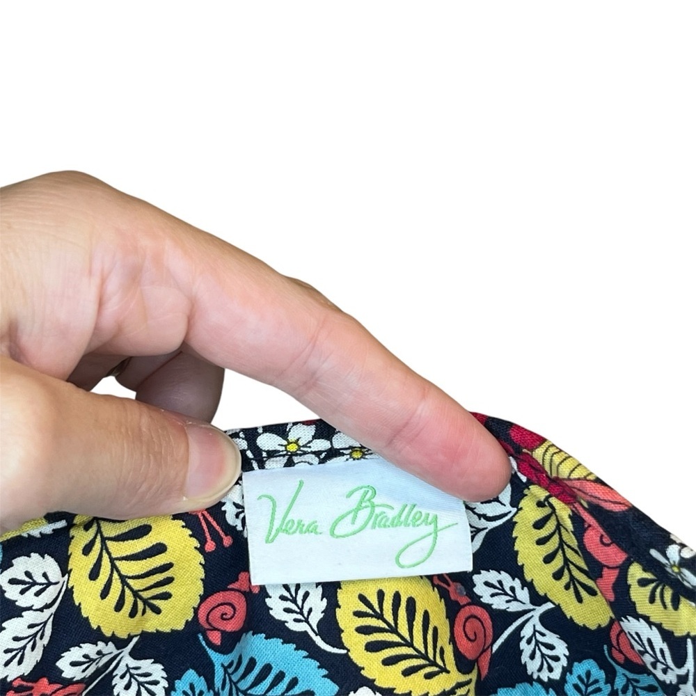 Vera Bradley *RETIRED PRINT* Happy Snails Saddle Up Silver Ring Floral Bag Purse - Picture 5 of 12
